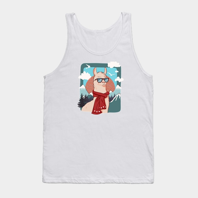 Amazing adventure of a cool lama Tank Top by Verbinavision